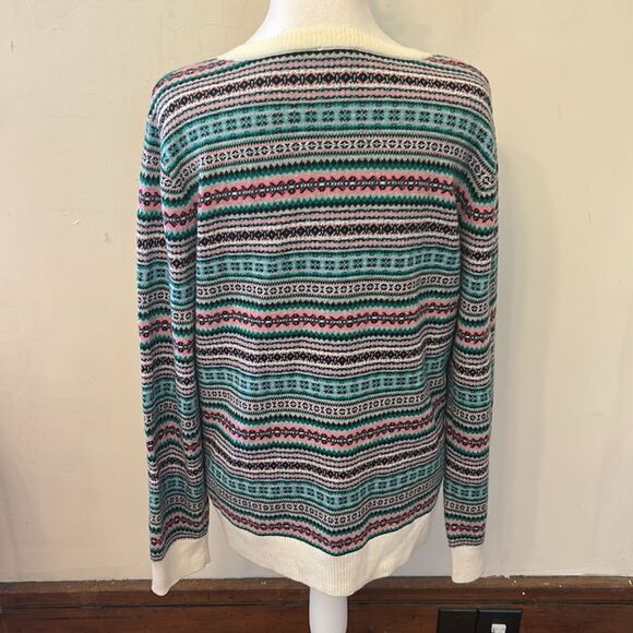 Talbots multicolored fair isle long sleeve sweater Size L EUC - Picture 4 of 8